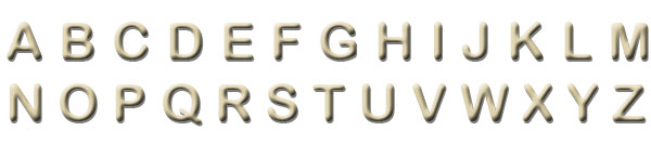 uppercase alphabet in clay