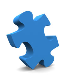 blue jigsaw piece