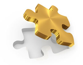 Gold jigsaw piece