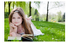 young girl reading