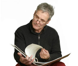 man reading a report